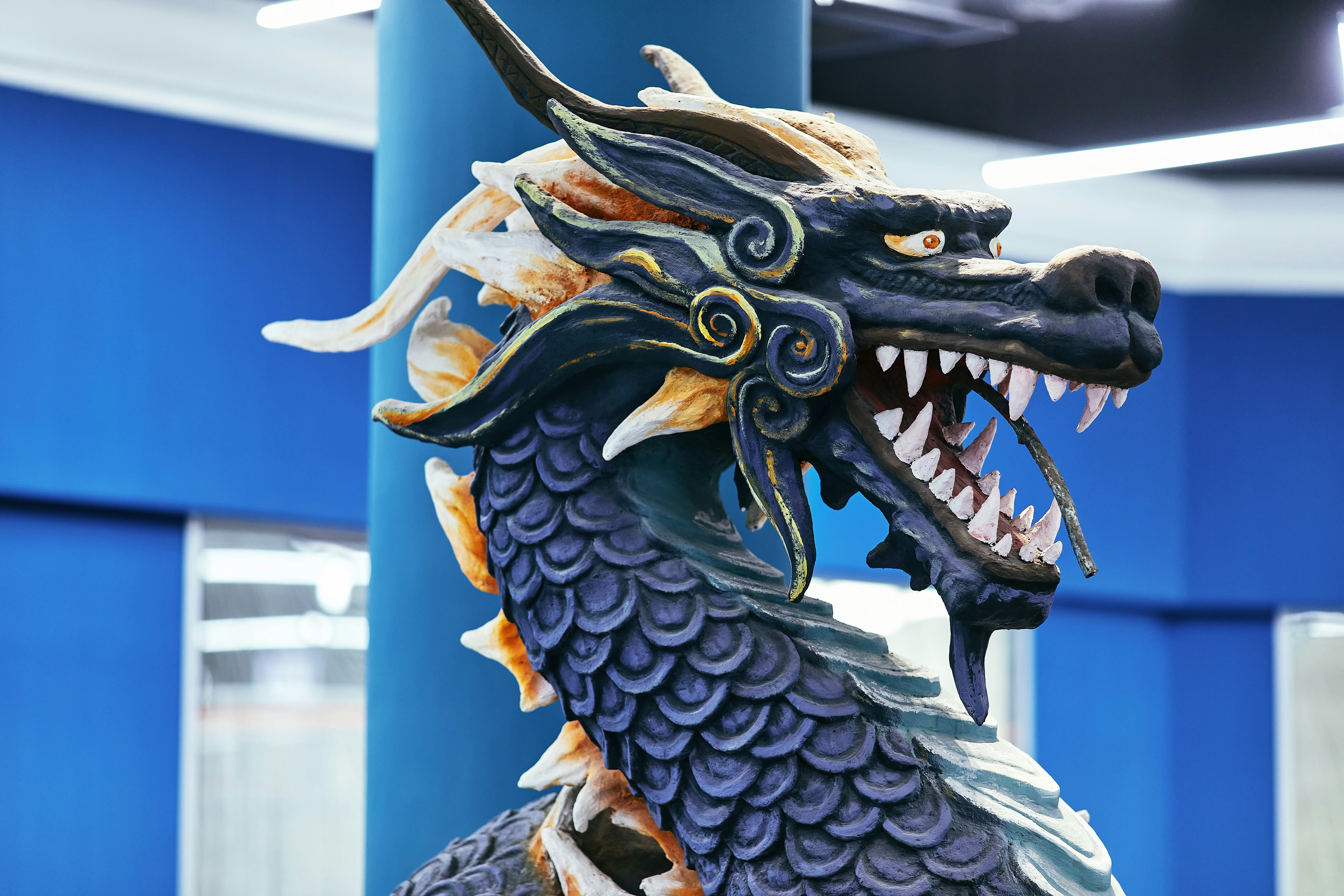 black and gold dragon statue